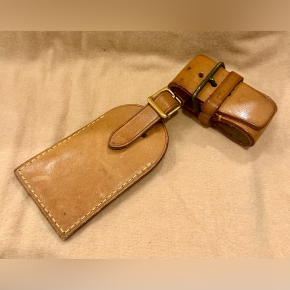 Louis Vuitton Vachetta Luggage Tag And Poignet Set - Picture 2 of 2